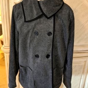 Gray and black peacoat